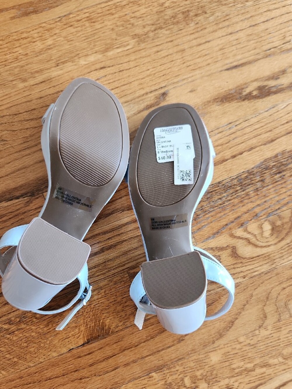 Sugar Light Blue Ankle-Strap Block Heel Sandals - Picture 7 of 9